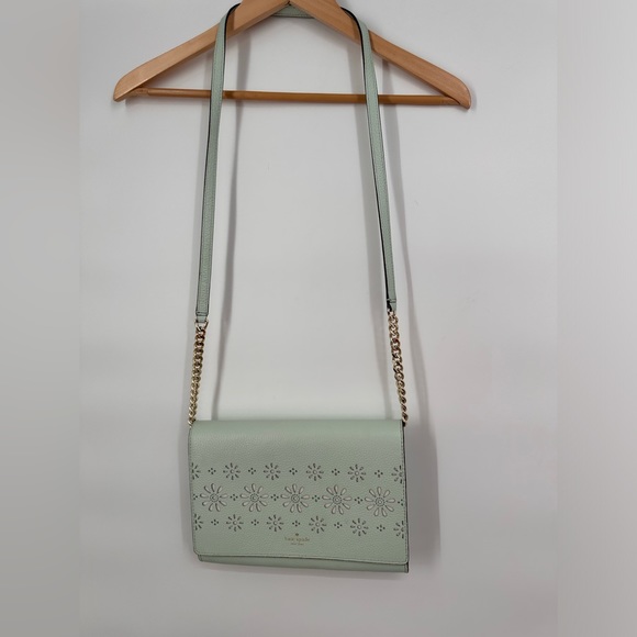 Mint Laser Cut Kate Spade Crossbody Purse - Picture 4 of 12